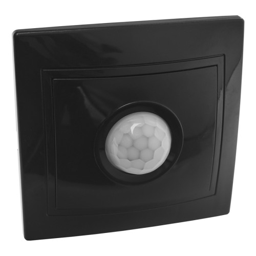 Выключатель с датчиком движения скрытой установки 250 Вт IP20, черный Выключатель с датчиком движения скрытой установки 250 Вт IP20, черный