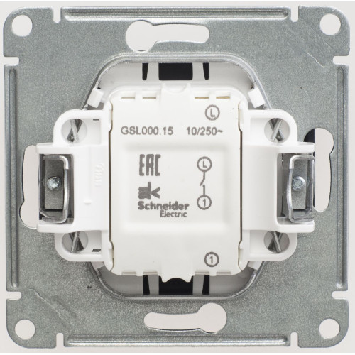 Кнопка нажимная сх.1, 10AX Systeme Electric Glossa Антрацит GSL000715