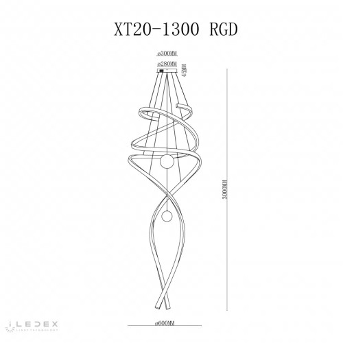 Подвесная люстра iLedex Axis XT20-1300 RGD