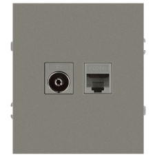 Розетка Эра Arktik 16-3110-07 комбинированная RJ45+TV титан Б0070500