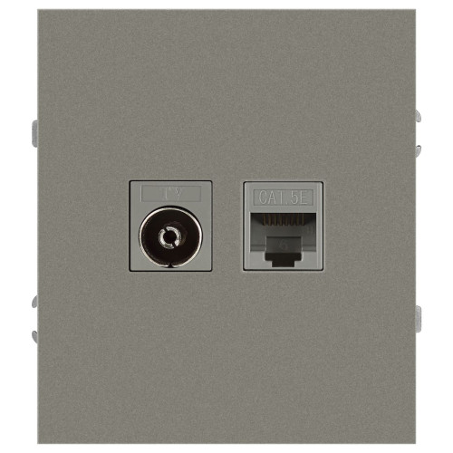 Розетка Эра Arktik 16-3110-07 комбинированная RJ45+TV титан Б0070500