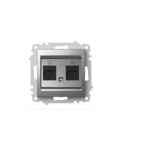 Розетка компьютерная двухместная ( Cat 6) ELBI Zena Vega 609-011000-248