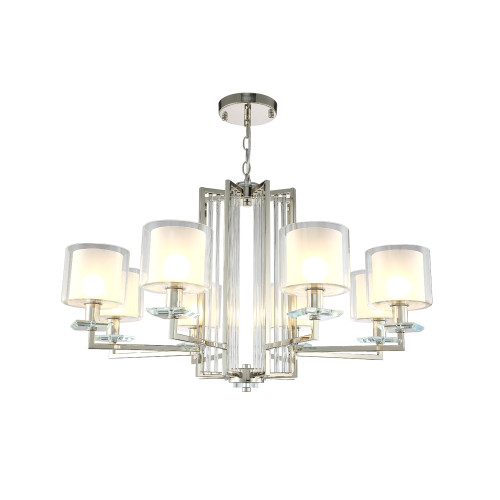 Подвесная люстра Crystal Lux Nicolas NICOLAS SP-PL8 NICKEL/WHITE