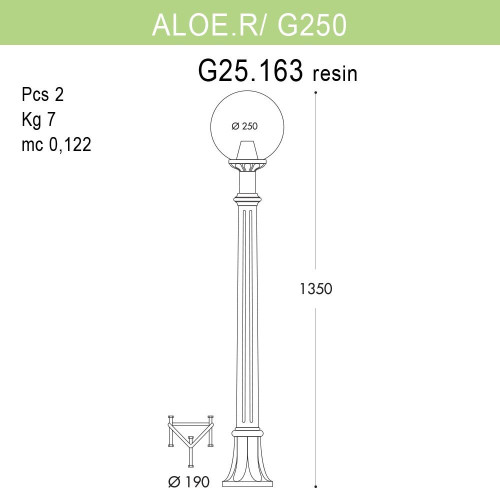 Уличный светильник Fumagalli Aloe.R/G250 G25.163.000.BYE27