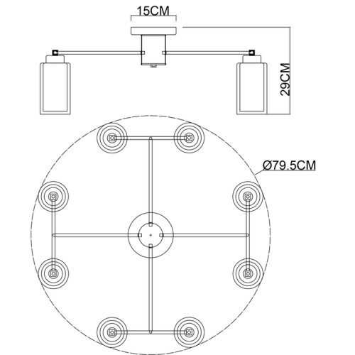 Потолочная люстра Arte Lamp Leo A7027PL-8BK