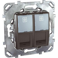 Розетка компьютерная 2хRJ45 Schneider Electric Unica MGU5.2424.12ZD