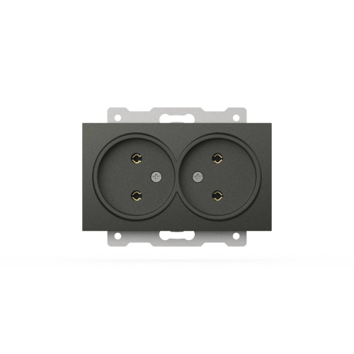 Розетка двухместная без заземления ELBI Zena Vega 609-011100-908