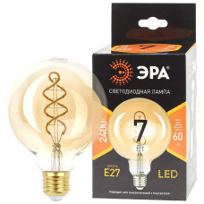 Лампа светодиодная Эра E27 7W 2400K F-LED G95-7W-824-E27 spiral gold Б0047663