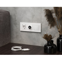 Лицевая панель Alfa (Белый матовый) для терморегулятора теплого пола с цифровым дисплеем Quant Ambrella Volt AP1258