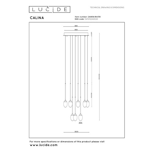 Каскадная люстра Lucide Calina 24406/84/30