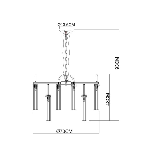 Подвесная люстра Arte Lamp Borgia A4088LM-12AB