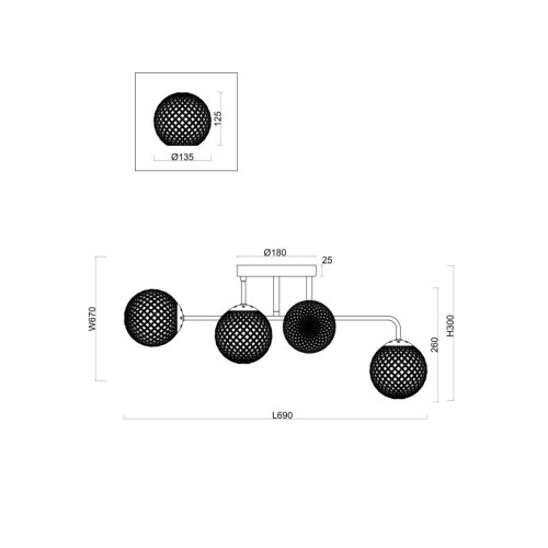 Потолочная люстра Freya Navel FR8016PL-06BBS