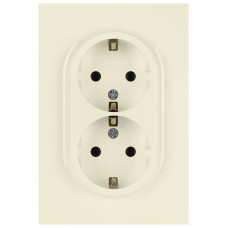 Розетка Эра Arktik 16-2105-02 двойная с заземлением 2X2P+E Schuko со шторками 16А-250В слоновая кость Б0070455