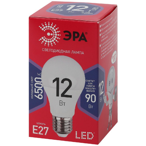Лампа светодиодная Эра E27 12W 6500K LED A60-12W-865-E27 R Б0045325