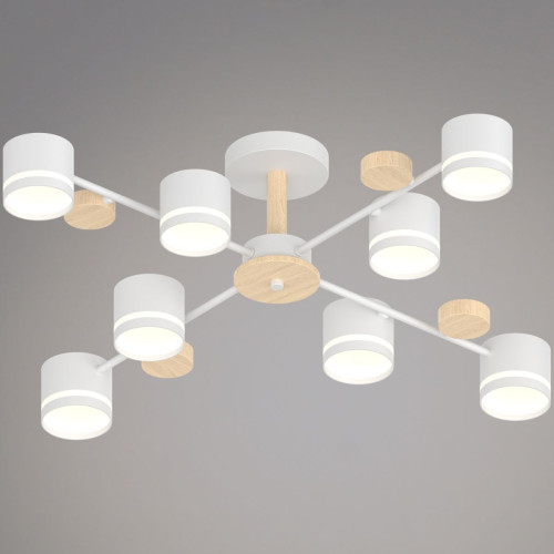 Люстра на штанге Reluce 68730-0.3-08 GX53 WH+WOOD Люстра на штанге Reluce 68730-0.3-08 GX53 WH+WOOD