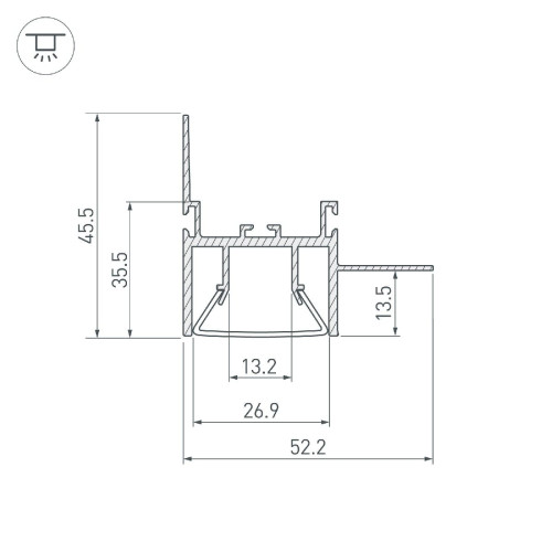 Алюминиевый профиль Arlight FOLED-WALL-3000 044857