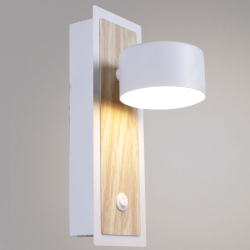 Настенный светильник Reluce 12540-0.2-01 WH+WOOD Настенный светильник Reluce 12540-0.2-01 WH+WOOD