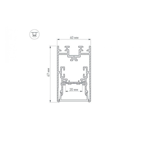 Профиль с экраном Arlight S2-LINE-4067-2500 ANOD+OPAL 021172