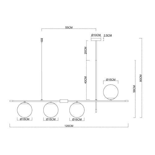 Люстра на штанге Arte Lamp Arkab A2225SP-4BK