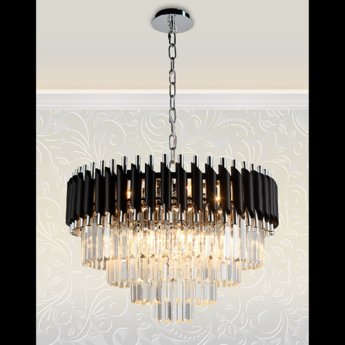 Подвесная люстра Natali Kovaltseva DARIAN 76017/10C CHROME BLACK