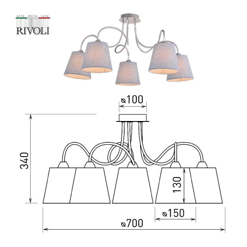 Потолочная люстра Rivoli Evelyn 2060-305 Б0055029