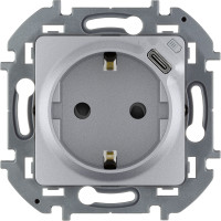 Розетка с/з с USB тип C со шторками Legrand Inspiria 673772