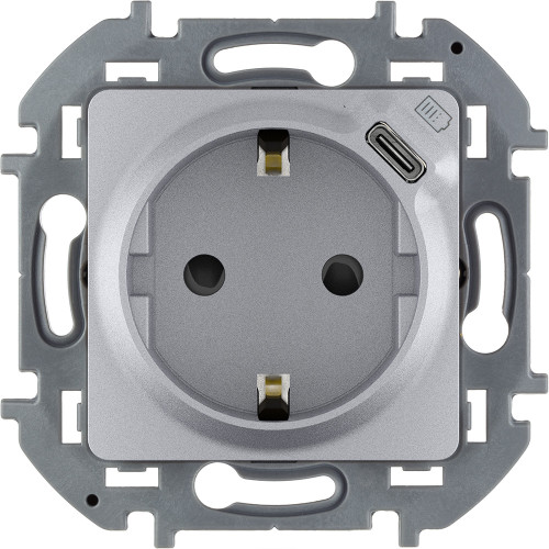 Розетка с/з с USB тип C со шторками Legrand Inspiria 673772