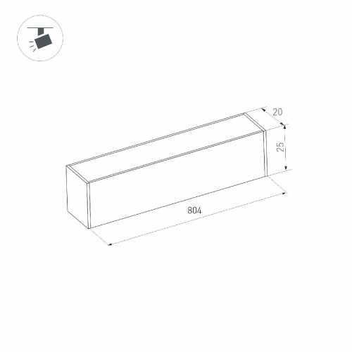Трековый магнитный светильник Arlight MAG-FLAT-25-L800-24W Warm3000 (BK, 100 deg, 24V, DALI) 046337