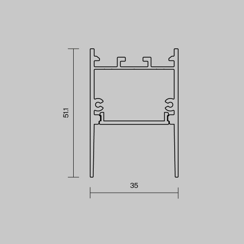 Алюминиевый профиль накладной-подвесной 35x51 Maytoni Led Strip ALM-3551-B-2M 633011