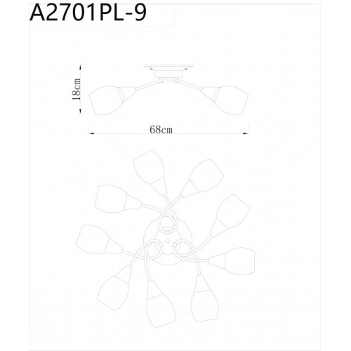 Потолочная люстра ARTE Lamp A2701PL-9CC