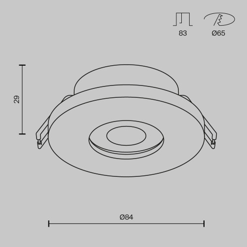 Встраиваемый светильник Maytoni Technical Stark DL083-01-GU10-RD-W