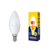 Лампа светодиодная (UL-00003796) Volpe E14 7W 3000K матовая LED-C37-7W/WW/E14/FR/NR