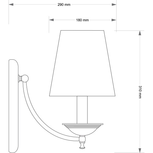 Бра Kutek San Marino Lampshade SAN-K-1(P/A)CR
