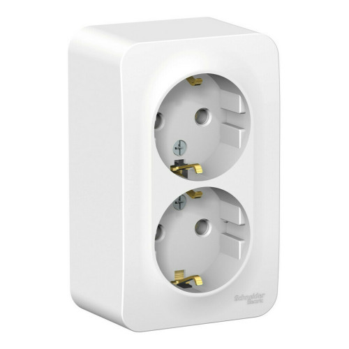 Розетка 2-ая с/з без шторок 16А, 250В, изолир. Пластина Systeme Electric Blanca наруж Бел BLNRA010211