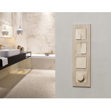 Комплект механизма 2-клавишного перекрестного выключателя 10A-250V Alfa Бежевый матовый Quant Ambrella Volt MA323030 (AP3230, VM125)