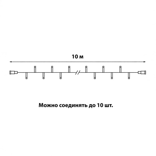 Гирлянда без вилки статическое свечение соединяемая Uniel ULD-F90PRO S10M-100/SWK WW UL-00013242