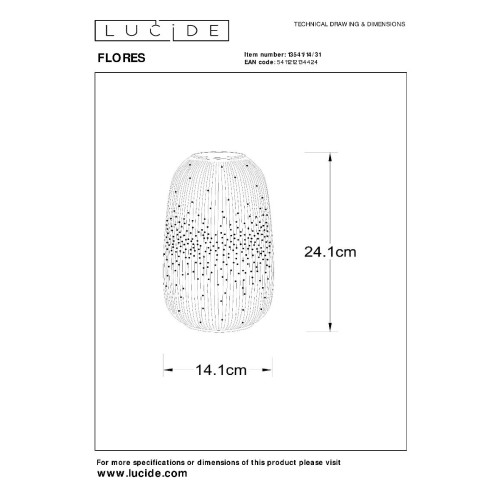 Настольная лампа Lucide Flores 13541/14/31
