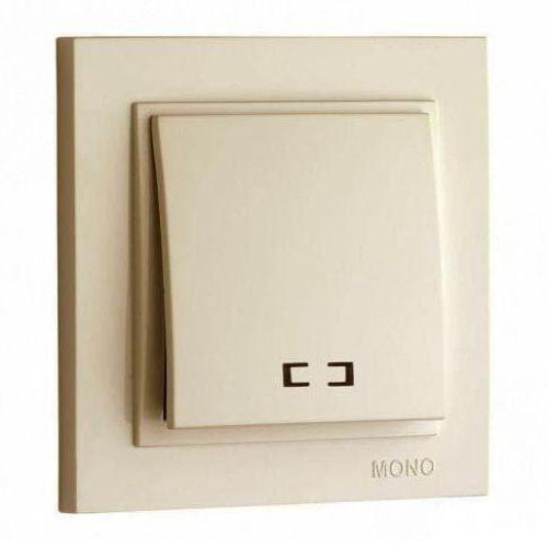 Выключатель одноклавишный с подсветкой Mono Electric Despina 10А 250В крем 102-170025-101