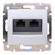 Розетка компьютерная 2хRJ45 Legrand Valena 6 кат FTP на винтах белая 774233