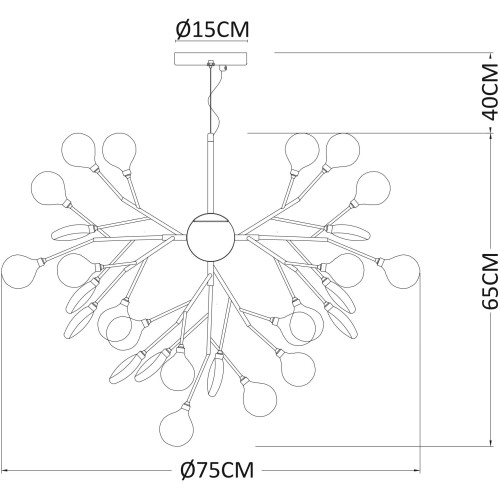 Подвесная люстра Arte Lamp Candy A7274SP-36GO