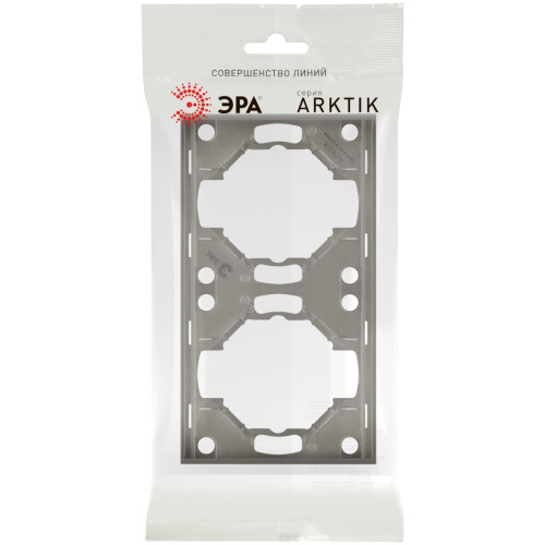 Рамка для розеток и выключателей Эра Arktik 16-5002-07 на 2 поста титан Б0070560
