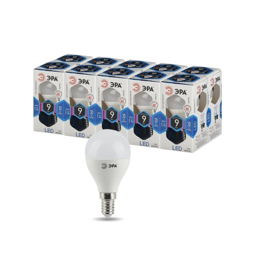 Лампа светодиодная Эра E14 9W 4000K LED P45-9W-840-E14 Б0029042