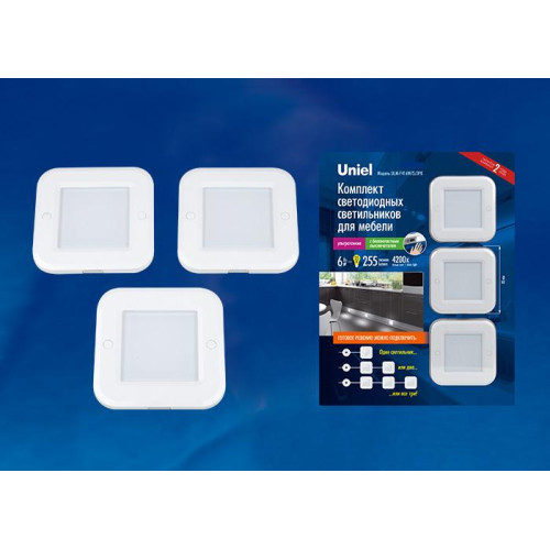 Мебельный светодиодный светильник (UL-00002887) Uniel ULM-F40-6W/4200K/DIM Sensor IP20 White