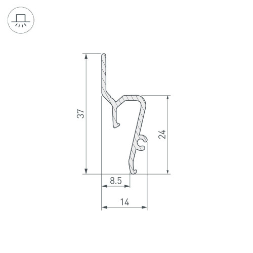 Профиль Arlight STRETCH-SHADOW-TECH-2000 BLACK A2-DELTA 039509