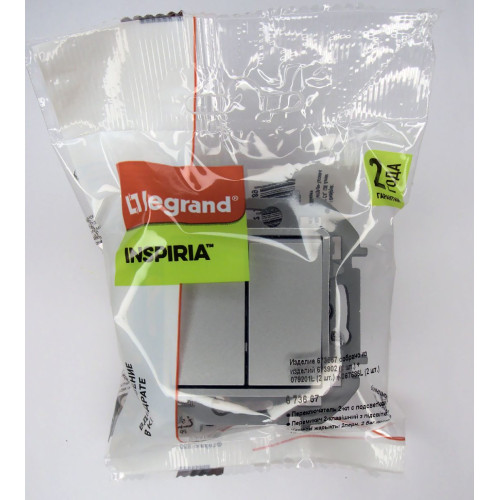 Переключатель двухклавишный Legrand Inspiria 673667