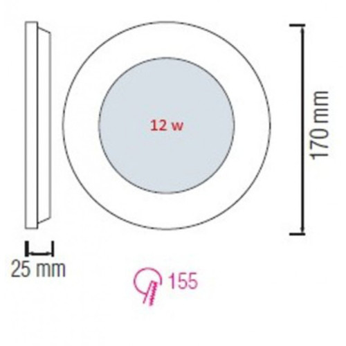 Встраиваемый светильник SLIM-12 Horoz Electric 056-003-0012 12W 4200K HRZ33002854