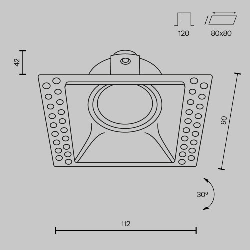 Встраиваемый светильник Maytoni Dot DL042-01-SQ-B