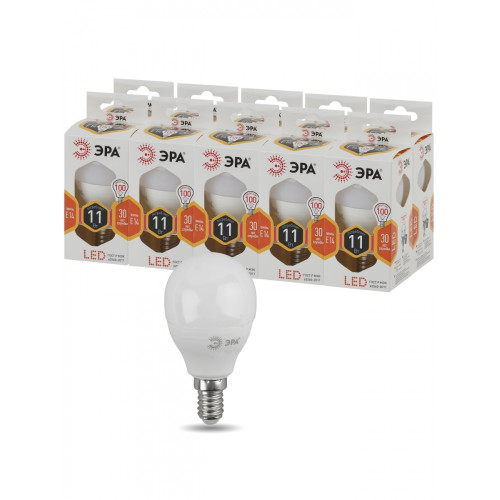 Лампа светодиодная Эра E14 11W 2700K LED P45-11W-827-E14 Б0032986