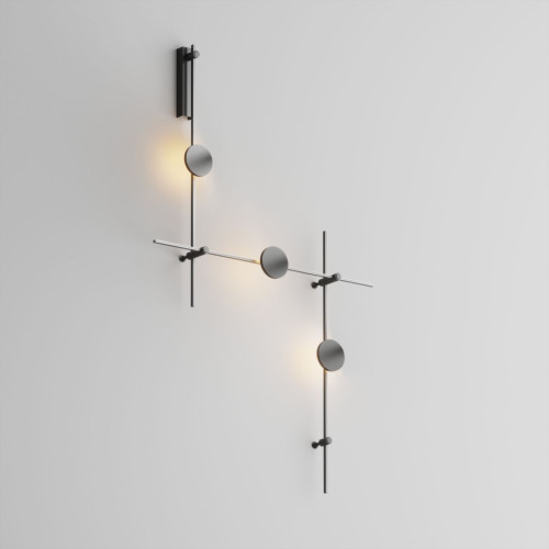 Готовая конструкция настенная прямая со светильниками Plato 3 шт. и блоком питания Maytoni Technical Flarity TFC-Flar-W01-B