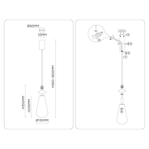 Подвесной светильник Ambrella Light High Light Ceramo Modern LH53301